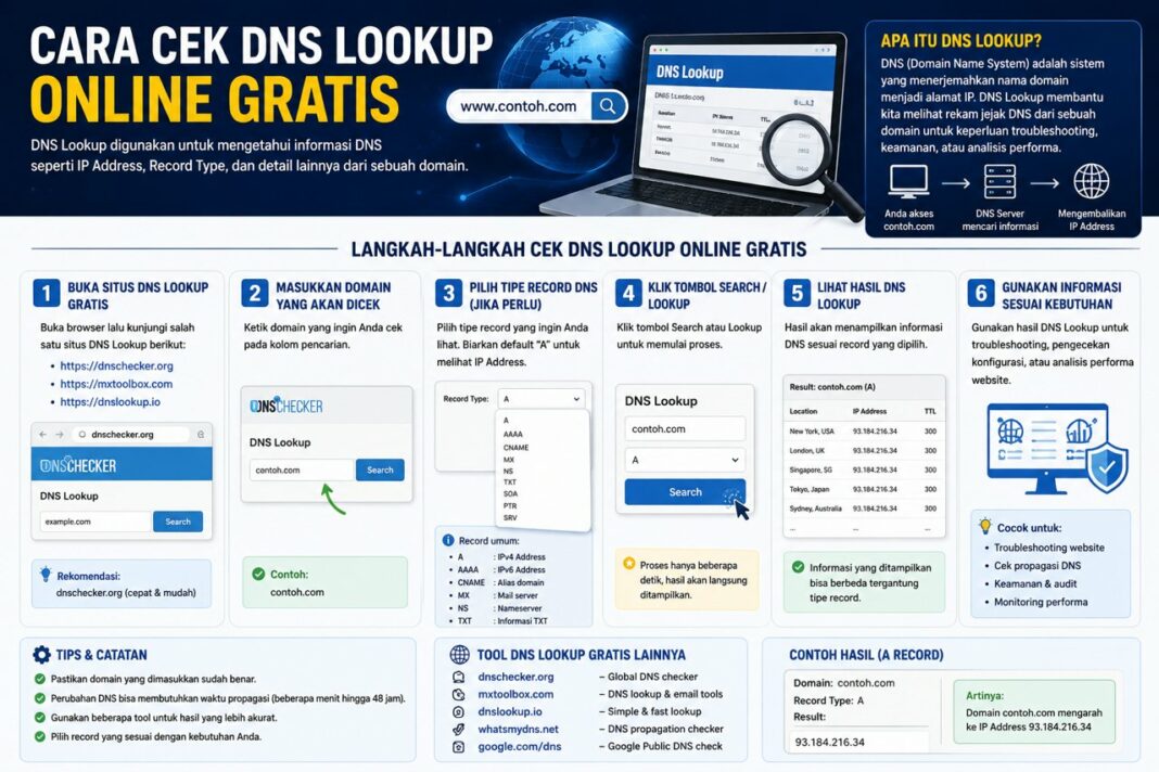 Cara Cek DNS Lookup Online Gratis