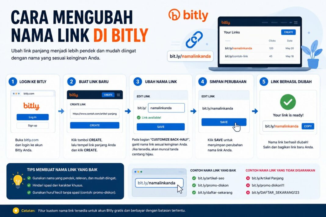 Cara Mengubah Nama Link Di Bitly
