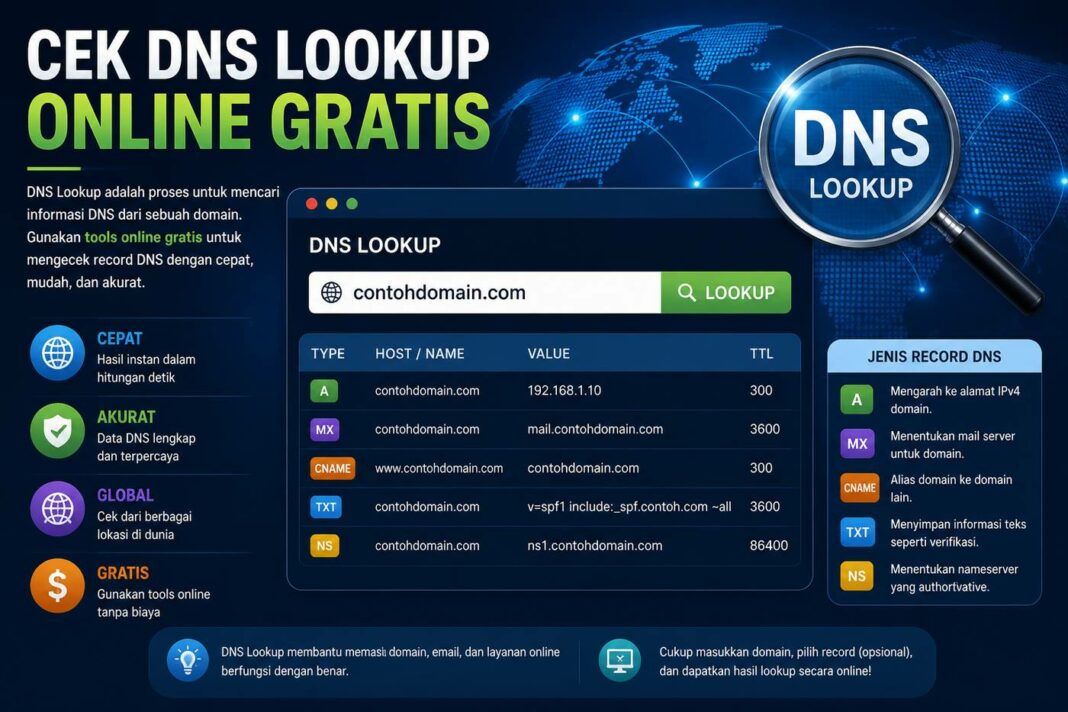 Cek DNS Lookup Online Gratis