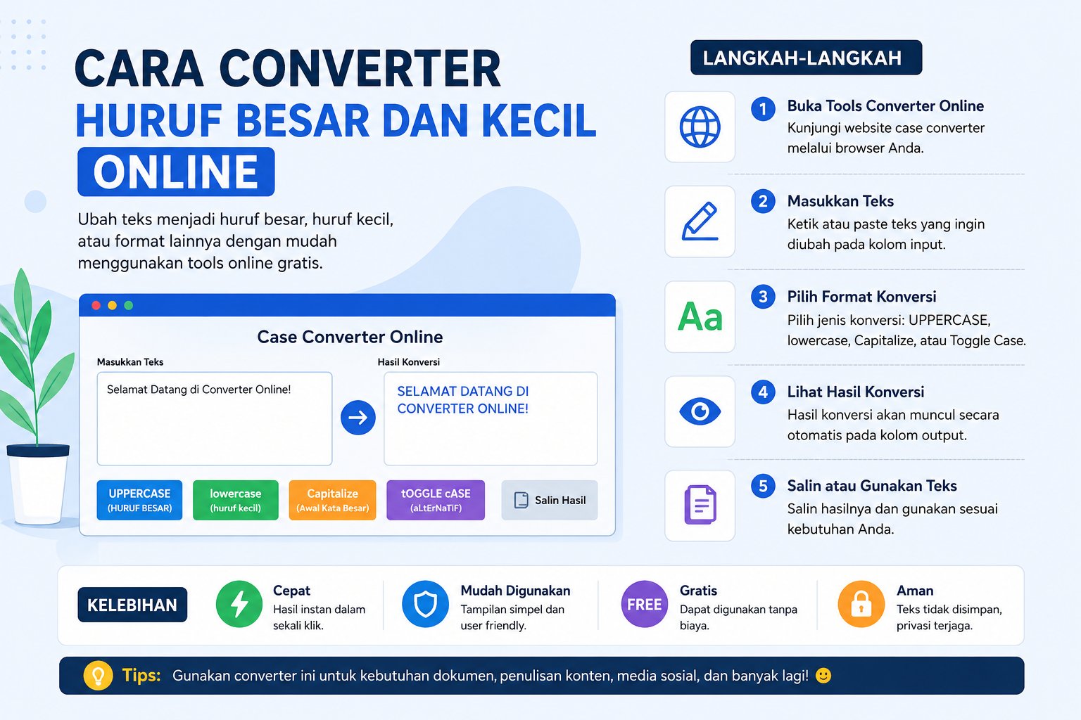 Cara Converter Huruf Besar
