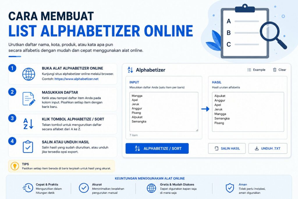 Cara Membuat List Alphabetizer