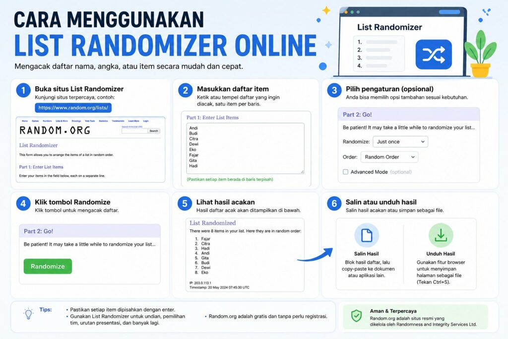 Cara Menggunakan List Randomizer