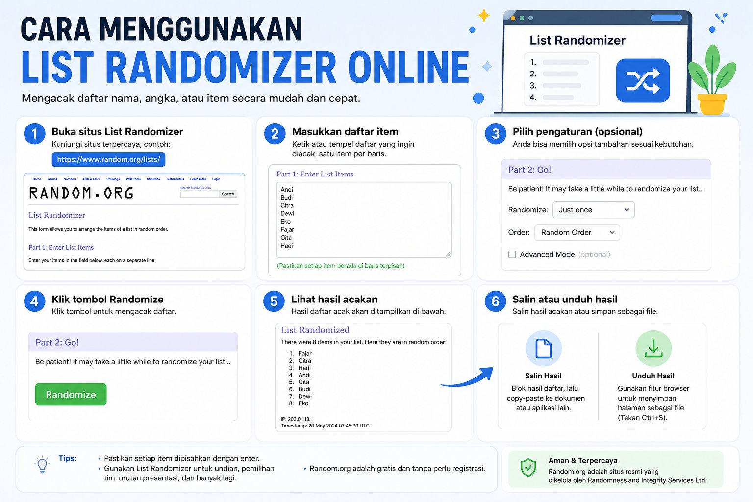 Cara Menggunakan List Randomizer