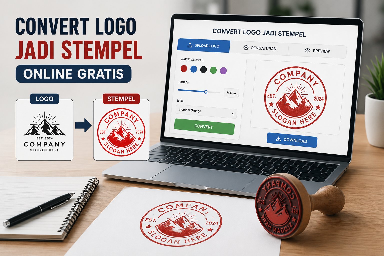 Convert Logo Jadi Stempel