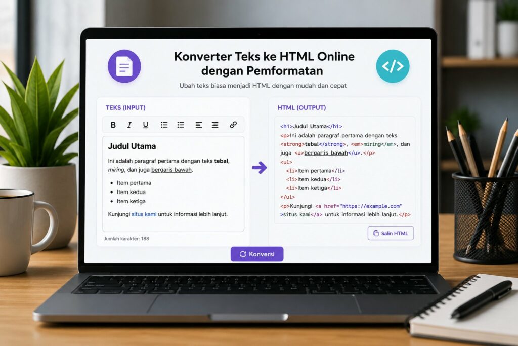 Konverter Teks Ke HTML